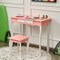 Costway Kids Vanity Princess Makeup Dressing Table Chair Set W/ Tri-folding Mirror